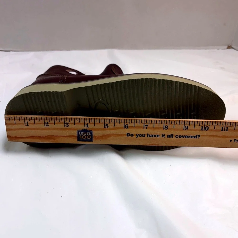 AdTec Mens Brown Leather Wellington Work Boots Pull On Wedge Sole Round Toe